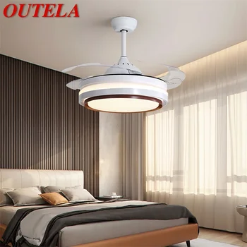 OUTELA Moderne, Ventilator de Tavan Lumini Invizibil Lama Ventilator Cu Telecomanda 3 Culori LED-uri Pentru Casa Sufragerie, Dormitor, Restaurant