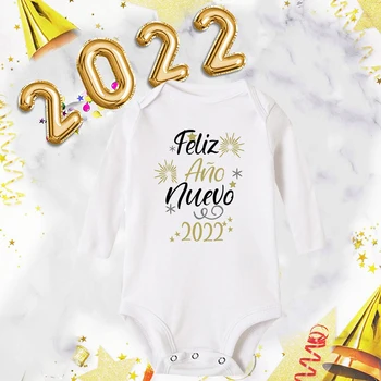 An Nou fericit 2022 Copil Nou-născut Salopetă Mânecă Lungă pentru Sugari Salopeta Mea de 1 An Nou Copii Băieți Fete de Anul Nou Ropa Haine