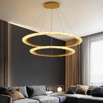 Pandantiv cu LED-uri lampă de Personalitate Nordic Creative Cerc Inel de Lumini de Acasă Living Sala de Mese Lampa LED Hotel Villa Dormitor Lampa