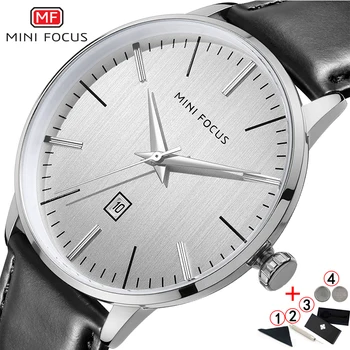 Ceasuri Barbati 2022 Top Brand de Lux MINI FOCUS Impermeabil Ceas din Piele Mens Alb Ceasuri de mana Omului Minimalist Ceasuri Mens 2023
