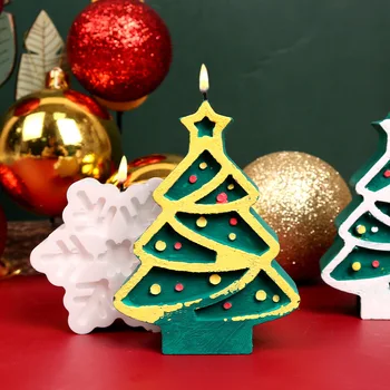 Lumânare Mucegai Pom de Crăciun Fulg de nea Mucegai Silicon 3D Crăciun Lumânare de a Face Provizii de Crăciun DIY Cadou Silicon Lumânare Mucegai