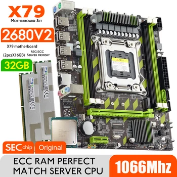Atermiter placi de baza X79 cu XEON E5 2680 V2 2* 16GB = 32GB DDR3 1066 REG ECC Memorie RAM Kit Combo Set NVME SATA Server