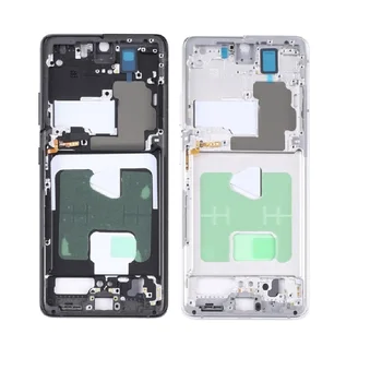 OEM Pentru Samsung Galaxy S21 Ultra 5G G998B Față de Locuințe Cadru de Reparare Parte (fără Logo) Negru Argintiu