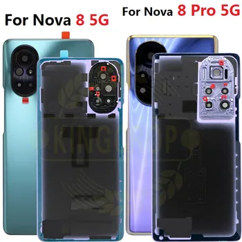 Locuințe din spate Pentru HUAWEI Nova 8 Pro 5G Capacul din Spate de Sticlă Baterie cu aparat de Fotografiat Lentile de Înlocuire Pentru Huawei Nova 8 8pro Înapoi Locuințe