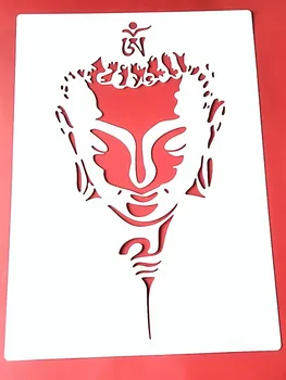 1buc 21* 29Cm Cap de Buddha Șablon DIY Stratificare Sabloane Pictura Album de Colorat Relief Album Decorative Șablon