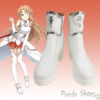 Sword Art Online Yuuki Asuna Cosplay Pantofi Anime SAO Albe Pentru Cizme de benzi Desenate Asuna Cosplay Costum Prop Pantofi pentru Petrecerea de Halloween