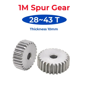 1BUC 1 Modul Spur Gear 28-43 Dinți Grosime 10mm 45# Oțel Carbon Plat Spur Gear Industriale Transmisie Motor Unelte 1M