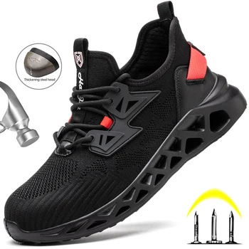 Ușor Indestructibil De Siguranță Pantofi Barbati Femei, Adidasi Respirabil Anti-Sparge Protectia Muncii Bocanci Steel Toe Barbati Pantofi De Lucru