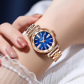 Femei Ceasuri De Lux Cristal De Diamant Cuarț Ceasuri De Mână Din Oțel Inoxidabil Rezistent La Apă Ceas De Moda Doamnelor Elegante, Simple Ceasuri