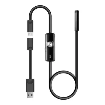 2018 Nou 1 M /7mm Lentile Cablu USB Mini Rigid de Inspecție Camera Sarpe Tub rezistent la apa Bronhoscop, Endoscop cu 6 LED-uri pentru Android