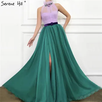 Violet Verde-Linie Sexy, Rochii de Seara Lungi 2023 mai nou Design de Înaltă Gât Diamond Rochie Formale Serene Hill LA70085