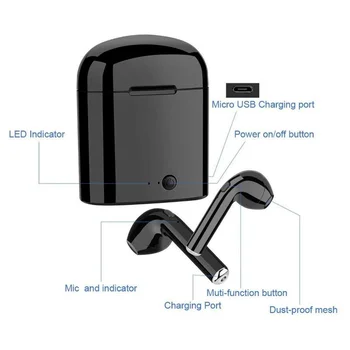 Wireless Bluetooth TWS Sport Mini Căști Impermeabil Două Ureche Căști Stereo Wireless cu Încărcare Caz