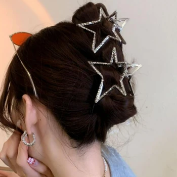 Y2K Harajuku Gol Steaua Pentagrama Stele Ac de Păr de Păr Gheare Dulce Rece Farmec Clip de Păr pentru Femei Estetica Accesorii de Par