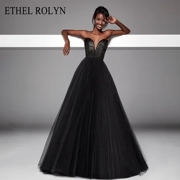 ETHEL ROLYN Negru Rochie a-Line Nunta 2022 Elegant Draga mea Stralucitoare Backless Tul Personalizate de Mireasa Rochii de Vestido De Noiva