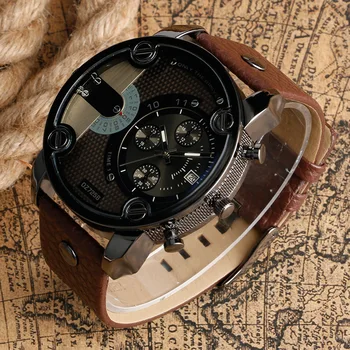 Vintage Ceas Clasic pentru Bărbați Ceas din Oțel Inoxidabil rezistent la apa Data Curea din Piele Cuarț Circulație Armata