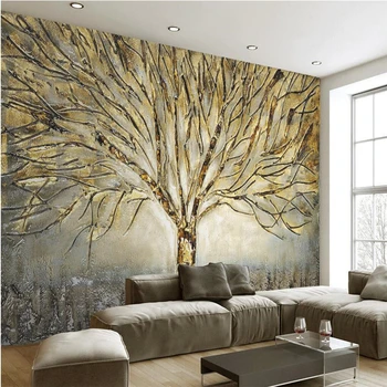beibehang Mare tapet picturi murale foto personalizate orice dimensiune elegant copac americane moderne metal relief pictură în ulei fundal tv