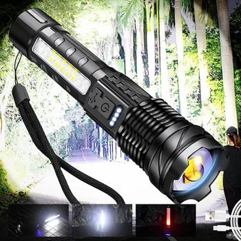 ZK20 Mare Putere Puternic Lanterne Tactice Lumina de Urgență Spoturi Telescopic Jetbeam USB Reîncărcabilă Iluminat Exterior