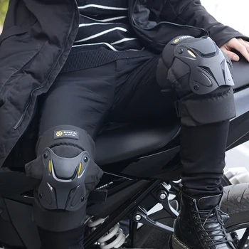 1 Pereche de Genunchi Cot Tampoane de Protecție de Șoc Absorbție a Păstra Cald Motocicleta Genunchi Cot Tampoane cu Benzi Reflectorizante pentru Bicicleta