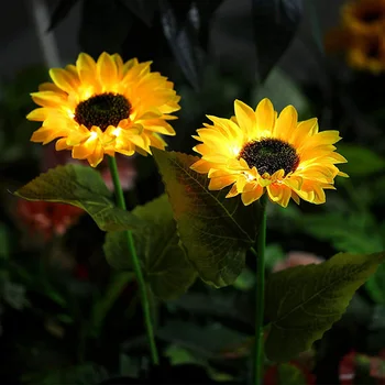 CONDUS de Floarea-soarelui Gazon Lampa Impermeabil Solare Decorative Cale Peisaj Lumini Ușor de Instalare Comutator Automat pentru Casa Gradina
