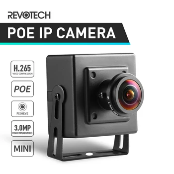 POE Fisheye HD 3MP de Tip Mini Camera IP 1296P / 1080P Interioară de Securitate H. 265 ONVIF P2P IP de Supraveghere Video CCTV Sistem de Came