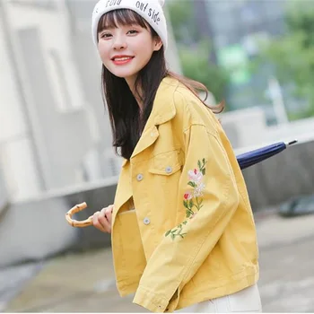 Jacheta Bomber femei brodate de sex feminin harajuku kawaii drăguț coreeană stil de moda pentru femei jachete de iarnă 2018 KK2579 X