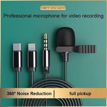 Guler Clip Microfon Mini-Portabil Mic Microfon De Live Broadcast Mănânce Difuzare Telefon Mobil, Computer De Înregistrare Zgomot Reducti