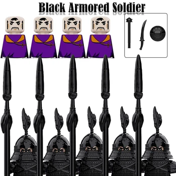 Medieval Negru Blindate Soldat Cifre Blocuri Militare Romane Castel Cavaler Armata Scut Războaie Arme MOC Cărămizi de Jucărie Cadou