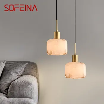 SOFEINA Moderne Alamă Pandantiv Lumina, pur și Simplu, Creativ Marmură Lampă de Agățat Candelabru LED Pentru Casa Sufragerie, Dormitor, Noptiera