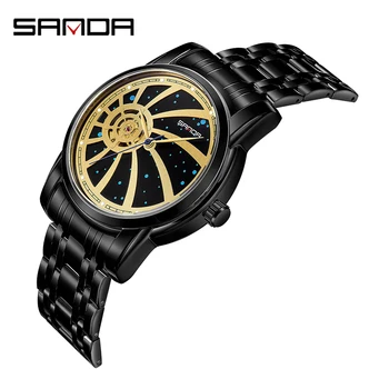 SANDA Top Brand de Moda de Lux Mens Impermeabil Automat Mechanical Ceas Original Star Sky Design Omul Ceas Reloj Hombre