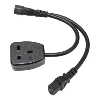 IEC320 C13 UK Plug de sex Feminin să C14 de sex Masculin Cablu de 1 la 2 Izolate PVC Locuințe IEC320 Y Splitter Cablu 100‑250V