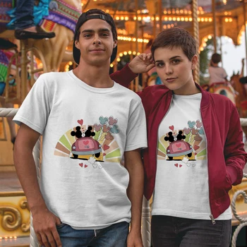 Mickey si Minnie Iubitor Tricou 2023 Disneyland Haine de Călătorie Ziua Îndrăgostiților tricouri Harajuku Estetic Moda Cuplu Maxim