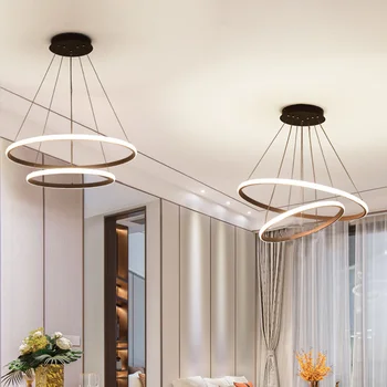Noi Nordic Inel LED Candelabru Lumini Minimalist Modern, Camera de zi Dormitor de Iluminat Interior Gol Plafon Lampă de Agățat Decor
