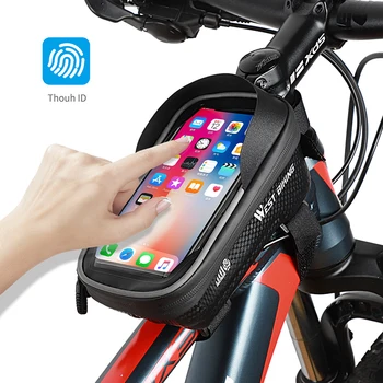WEST BIKE Biciclete Fata Tub Sac Impermeabil Caz de Telefon Touch Screen Sac de Ciclism Reflecție Hard Shell Sac de Biciclete MTB Accesorii