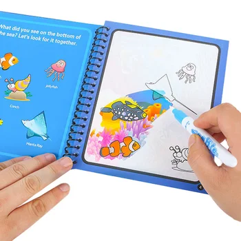 Diy Montessori Jucărie Reutilizabile Carte de Colorat Magic Apă Pictura Carte pentru Copii Senzoriale Educație Timpurie Jucărie Cadou de Ziua de nastere