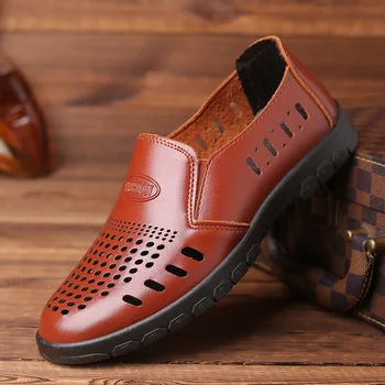 Casual Rochie de Vara din Piele Pantofi de Moda Slip-on Om Mocasini Respirabil Agrement Barbati Pantofi Noi Superficială Sport Mens Pantofi Zapatos