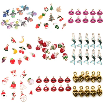 10PC Metal Emailat Farmec Sirene Fructe Pandantive Ornamente din Margele Pentru Bratara Cercei Bijuterii de Luare de Crăciun de Decorare pentru Copii Cadouri