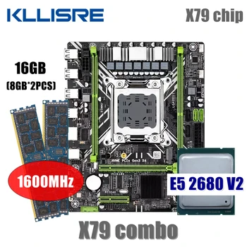 Kllisre placi de baza X79 combo kit set LGA 2011 E5 2680 V2 CPU 2*8GB de memorie DDR3 1600 ECC RAM