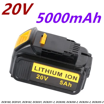 2022 alin dewalt 20v 5000mah recarregável bateria de ferramentas elétricas com condus li-ion substituição dcb205 DCB204-2 dcb206