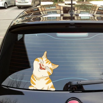 Un Chircit Fericit Fereastra Pisica Autocolant pentru Masina Auto Corpul Fereastra 3D Animal rezistent la apa Colorate, Autocolante, Decalcomanii de Decor Exterior