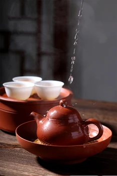 115ml Chaozhou Zhuni Noroi Roșu Ceainic Manual Lut Violet Ghivece de Ceai Chinezesc Kongfu Teaware Cu Mingea Gaură Oală de Filtrare
