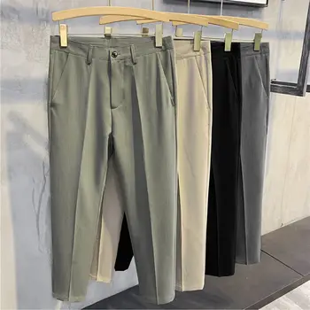 2021 Toamna Iarna Nou Pantaloni Casual Barbati Slim Fit de Afaceri Rochie Pantaloni pentru Bărbați de Moda Streetwear Birou Sociale Costum Pantaloni F209