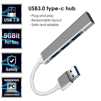 4 Porturi USB 3.0 Hub USB Docking Station de Mare Viteză de Tip c Splitter 5Gbps Pentru PC Accesorii calculatoare Multiport Hub 4 porturi USB 3.0 2.0