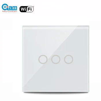 NEO Coolcam 5A Wifi Întrerupător de Lumină 3 Gasca Atinge Perete Comutator Tactil de Sprijin Alexa,Google asteptam asistent IFTTT