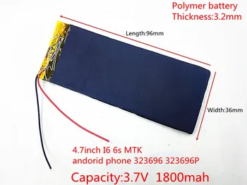 XWD 303696P 3.7 V 1800mAh baterie Reîncărcabilă li-Polimer Baterie Li-ion Pentru china clone 4.7 inch I6 6s MTK andorid telefon 323696 323696P