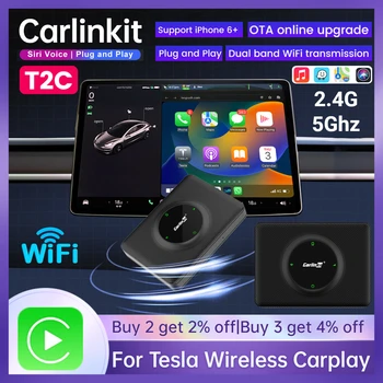 CarlinKit Wireless CarPlay Pentru Tesla Model 3 Model X Y Model S-a Auto Conecta Asistent Vocal Siri, Spotify, Google Hartă Waze 5G WiFi