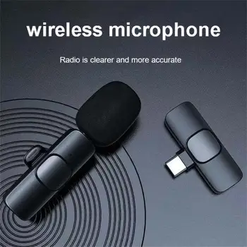 Wireless Lavaliera Microfon Reducere Zgomot Radio Mini Tip c, ios Microfon Compatibil Pentru Android, iPhone microfon professionnel