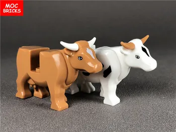 5pcs/lot MOC Cărămizi de Animale Lapte de Vacă, Fermă de vaci de Învățământ DIY Blocuri Figura Jucarii pentru copii, Papusi Xmas Cadouri
