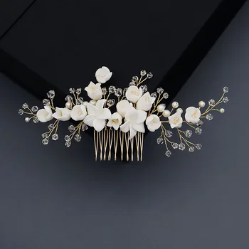 Mireasa Diademe Ac Parte Pieptene Pentru Femei Cristal Pearl Florale Diademe Frizură Moda Nunta Ornament De Păr Bijuterii Coroana Cadou
