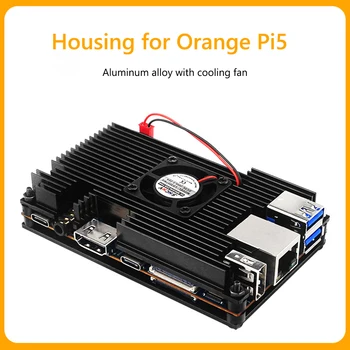 Pentru Orange Pi 5 din Aliaj de Aluminiu Caz de Metal de Răcire Enclouse cu Cooler CPU Fan Chiuvete de Căldură Cutie de Protecție Coajă de Portocale Pi 5