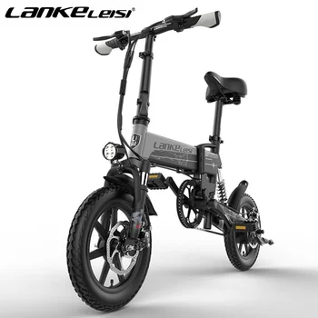 LANKELEISI G100 pliere biciclete electrice 14 inch Mini cauciuc gros non-alunecare de 400W motor dublu suspensie biciclete electrice Roadbike